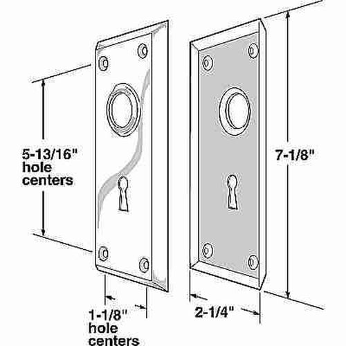 Escutcheon  Plates / Trim Plate, 7-1/8 inch, Pol. Brass (Pair) - Escutcheon  Plates / Trim Plate, 7-1/8 inch, Pol. Brass (Pair)