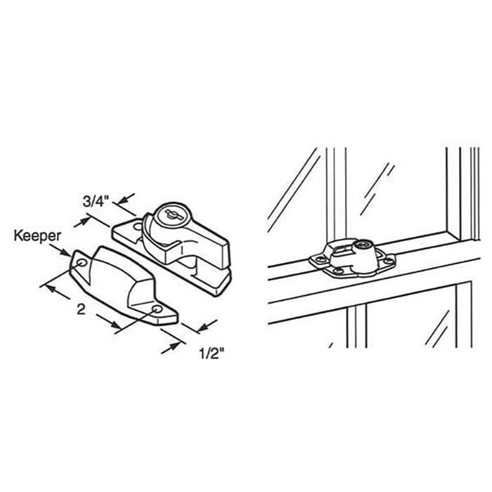 Keyed Sash Lock - White - Keyed Sash Lock - White