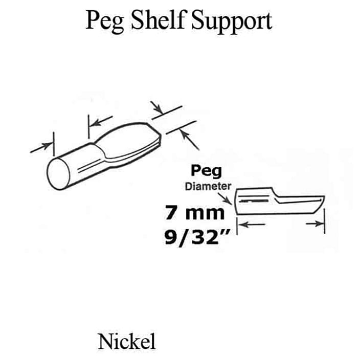 Peg Shelf Support, Spoon style, 9/32