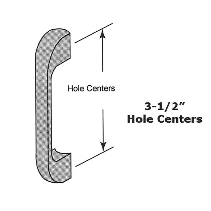 Door Pull - 3-1/2 In Hole Centers - Chrome - Door Pull - 3-1/2 In Hole Centers - Chrome