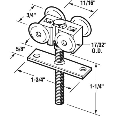 Multi-Fold Shutter Hanger, Long Bolt - Multi-Fold Shutter Hanger, Long Bolt
