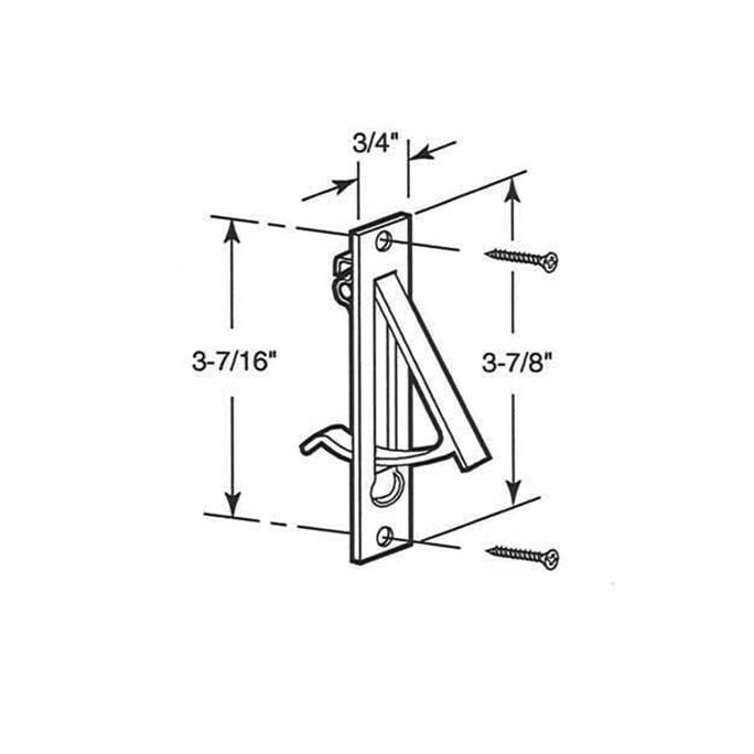 Pocket Door Flush Edge Pull - Polished Brass - Pocket Door Flush Edge Pull - Polished Brass