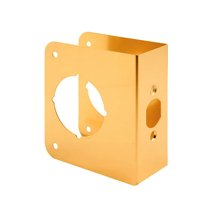 4-1/2 Inch Tall Door Reinforcer - Polished Brass - 4-1/2 Inch Tall Door Reinforcer - Polished Brass