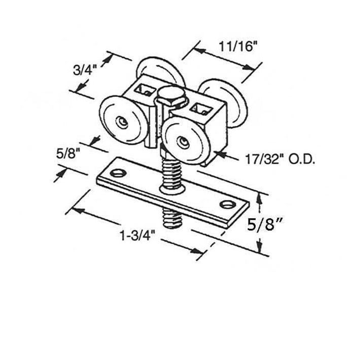 Multi-Fold Shutter Hanger, Short Bolt - Multi-Fold Shutter Hanger, Short Bolt