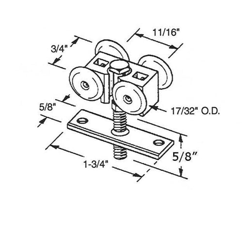 Multi-Fold Shutter Hanger, Short Bolt - Multi-Fold Shutter Hanger, Short Bolt