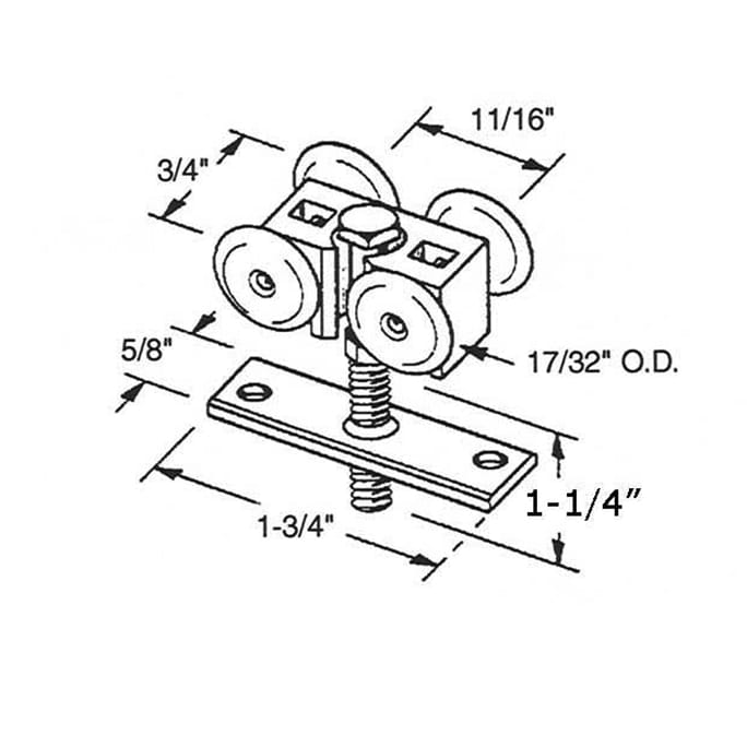 Multi-Fold Shutter Hanger, Long Bolt - Multi-Fold Shutter Hanger, Long Bolt