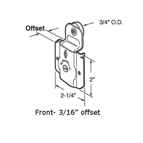 Roller Assembly - 3/4 Inch - Side Mount - Wardrobe Door - Roller Assembly - 3/4 Inch - Side Mount - Wardrobe Door