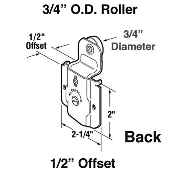 Roller Assembly - 3/4 Inch - Side Mount - Wardrobe Door - Roller Assembly - 3/4 Inch - Side Mount - Wardrobe Door