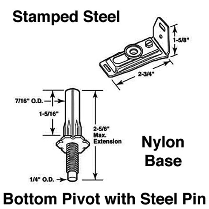 Bi Fold Closet Door Pivot Bracket and Pin - Bi Fold Closet Door Pivot Bracket and Pin