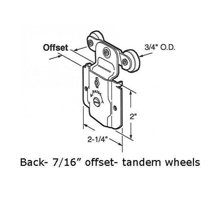 Twin Roller- 3/4 Inch - Back - Wardrobe Door - Pair - Twin Roller- 3/4 Inch - Back - Wardrobe Door - Pair