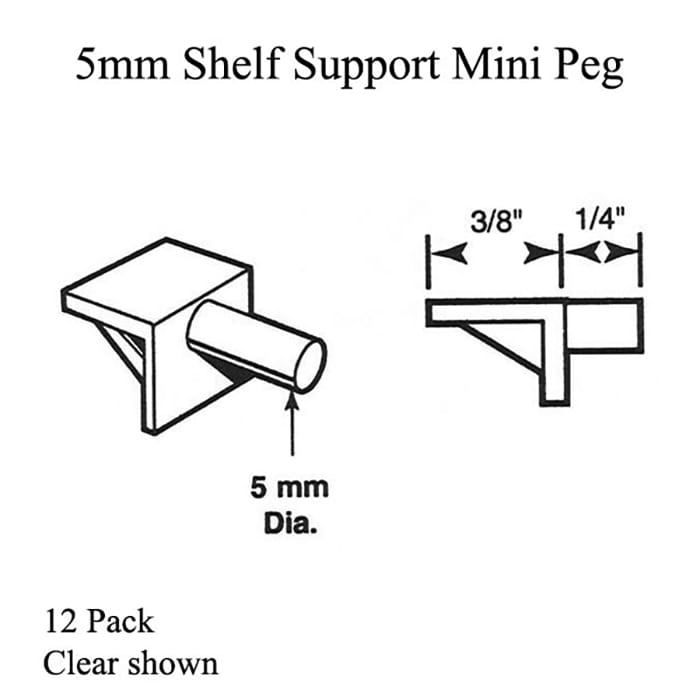 5mm Shelf Support Mini Peg - 12 Pack - 5mm Shelf Support Mini Peg - 12 Pack
