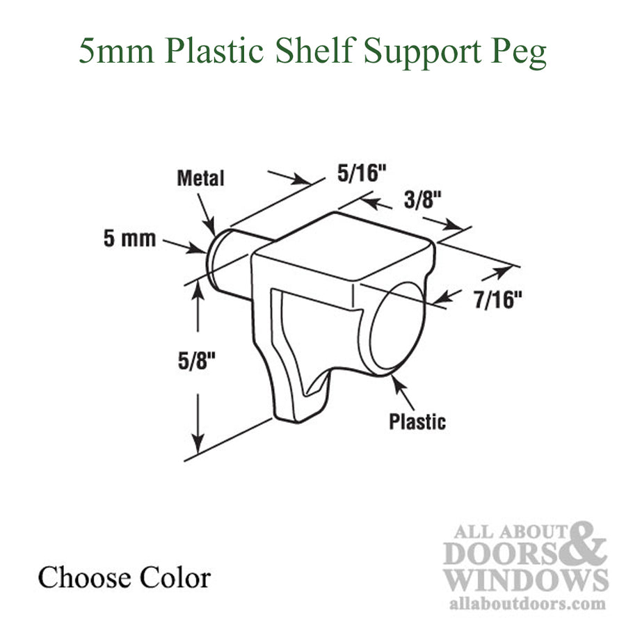 5mm Shelf Support Peg - 8 Pack - 5mm Shelf Support Peg - 8 Pack