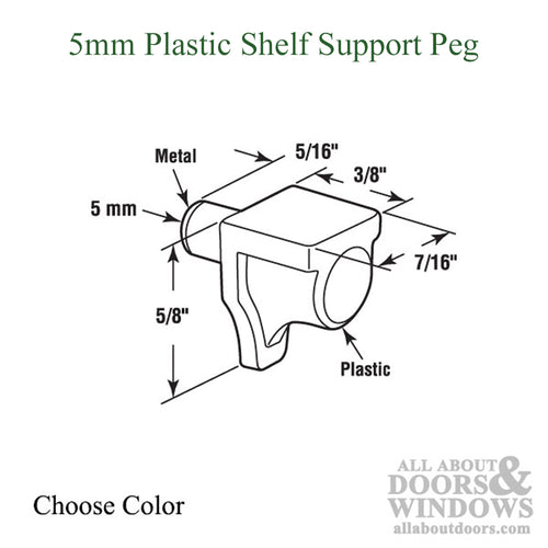 5mm Shelf Support Peg - 8 Pack - 5mm Shelf Support Peg - 8 Pack