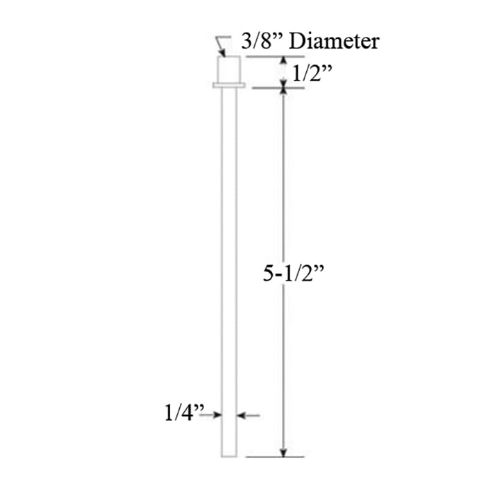 Bi Fold Closet Door Top Pivot Rod 5.5 Inch Length - Bi Fold Closet Door Top Pivot Rod 5.5 Inch Length