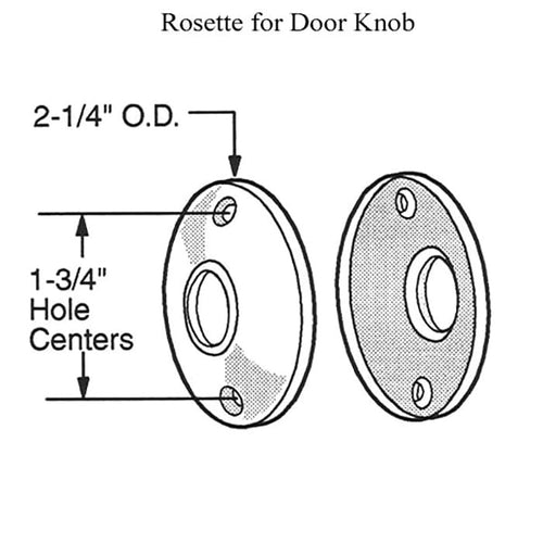 Rosette for Door Knob - 2-1/4 Inch Dia. - White & Polished Brass - Rosette for Door Knob - 2-1/4 Inch Dia. - White & Polished Brass