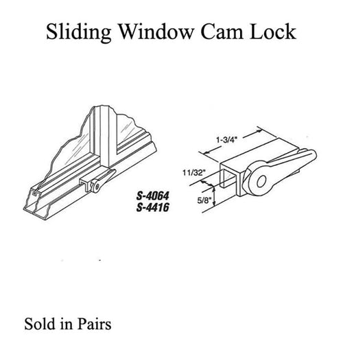 Sliding Door or Window Cam Lock - Choose Color - Sliding Door or Window Cam Lock - Choose Color