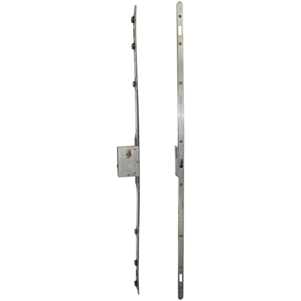Multipoint Sliding Door Lock 3 hooks , 1-3/4 backset - Stainless Steel - Multipoint Sliding Door Lock 3 hooks , 1-3/4 backset - Stainless Steel