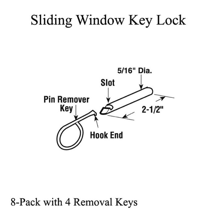 Round Wood Sash Pin with Key - Brass - Round Wood Sash Pin with Key - Brass
