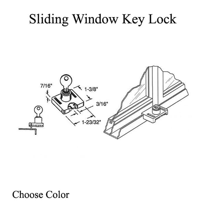 Sliding Window Keyed Lock - Choose Color - Sliding Window Keyed Lock - Choose Color
