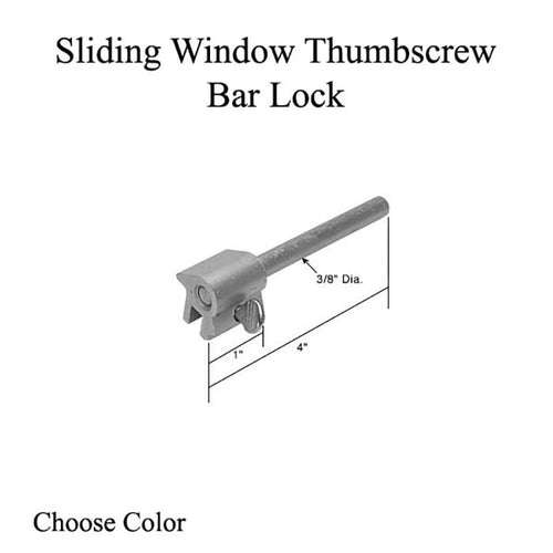 Sliding Window Thumbscrew Bar Lock - Choose Color - Sliding Window Thumbscrew Bar Lock - Choose Color