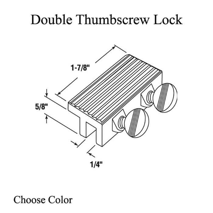 Sliding Window or Door Double Thumbscrew Lock - Choose Color - Sliding Window or Door Double Thumbscrew Lock - Choose Color