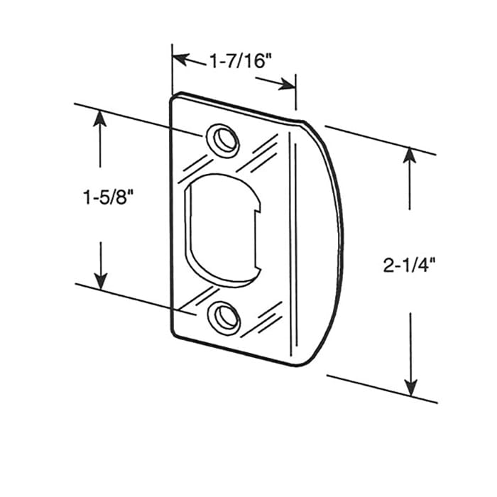 Latch strike - Standard - 1-5/8 Inch HC - Antique Brass (Each) - Latch strike - Standard - 1-5/8 Inch HC - Antique Brass (Each)