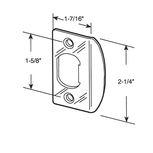 Latch strike - Standard - 1-5/8 Inch HC - Antique Brass (Each) - Latch strike - Standard - 1-5/8 Inch HC - Antique Brass (Each)