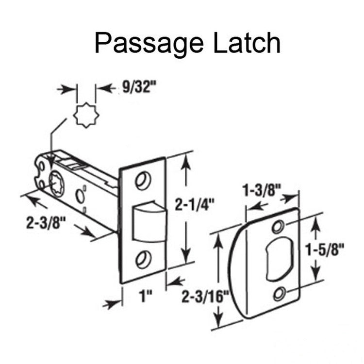 Latch, Passage, 2-3/8