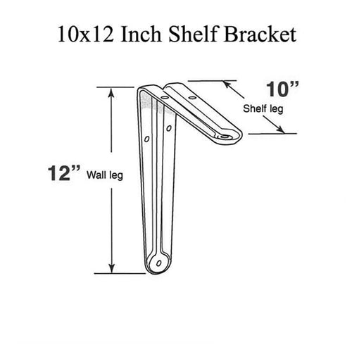10 x 12 Inch Shelf Bracket - White - 10 x 12 Inch Shelf Bracket - White