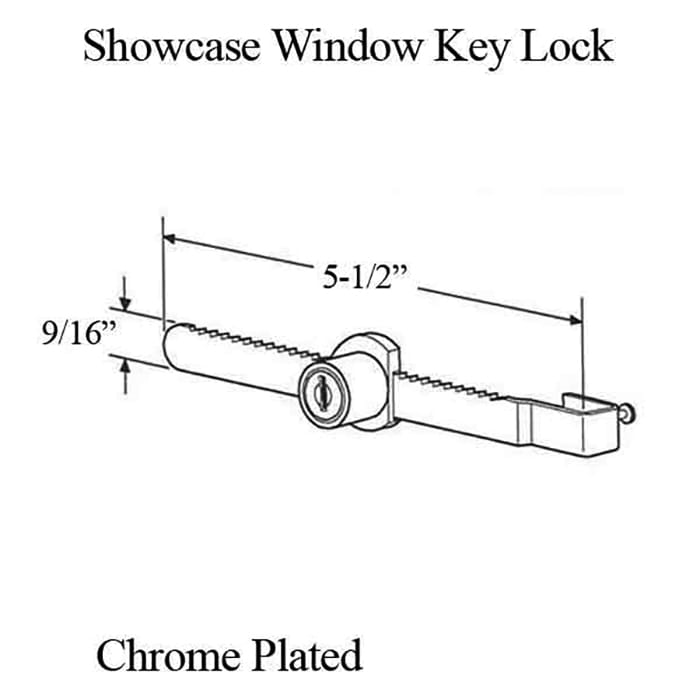 Showcase window key lock, Chrome plated - Showcase window key lock, Chrome plated