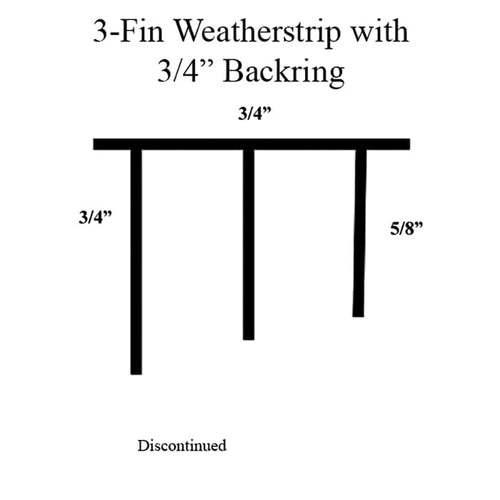 Storm Door Expander Sweep with 3 Fins and .75 Inch Backing - Storm Door Expander Sweep with 3 Fins and .75 Inch Backing