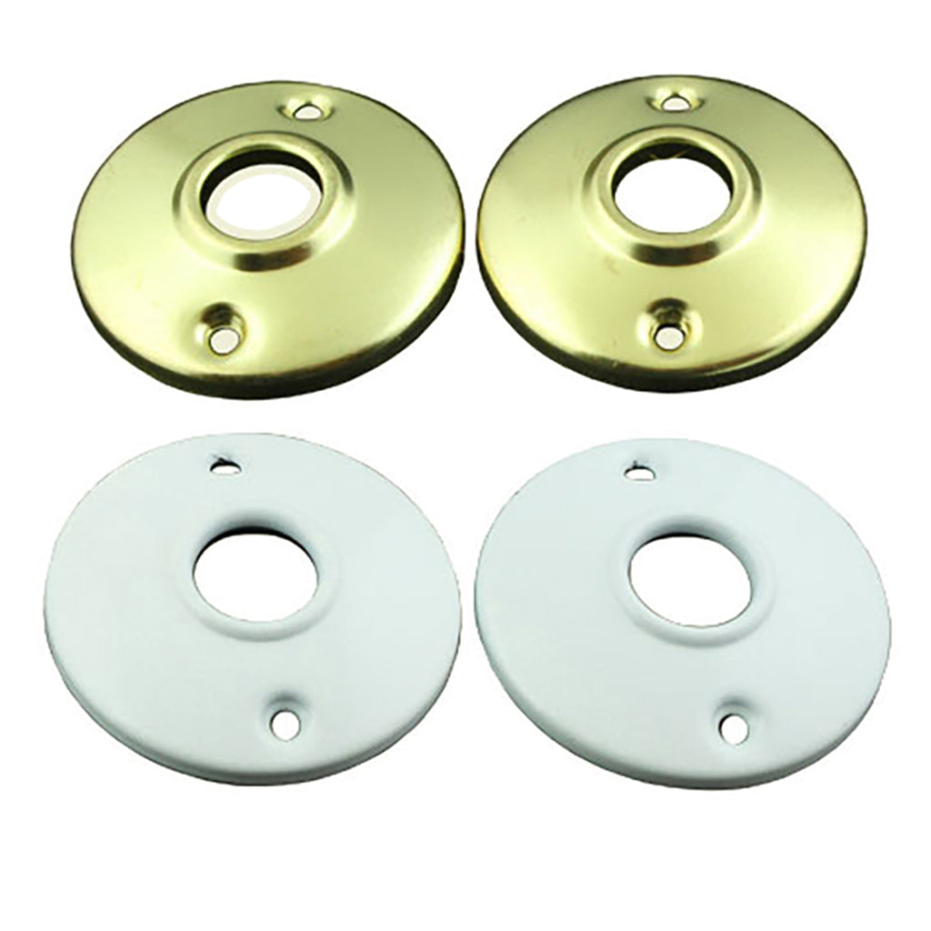 Rosette for Door Knob - 2-1/4 Inch Dia. - White & Polished Brass - Rosette for Door Knob - 2-1/4 Inch Dia. - White & Polished Brass