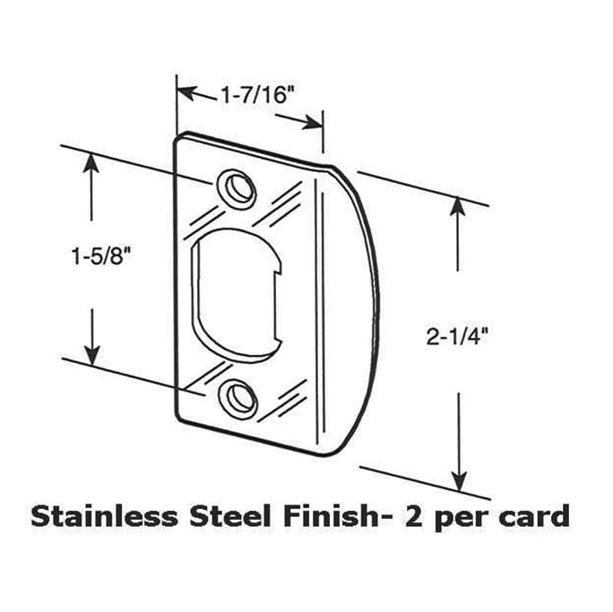 Latch strike - Standard - 1-5/8 Inch H c - Stainless steel (Each - Latch strike - Standard - 1-5/8 Inch H c - Stainless steel (Each