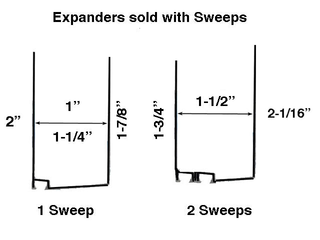 Storm Door Expander Sweep with 3 Fins and .75 Inch Backing - Storm Door Expander Sweep with 3 Fins and .75 Inch Backing