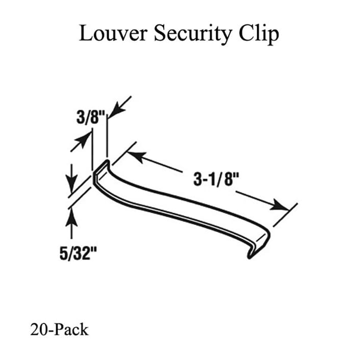 Louver Security Clip - 4 Inch Glass - 20 pack - Louver Security Clip - 4 Inch Glass - 20 pack