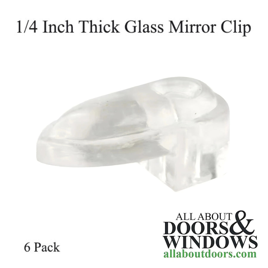 1/4 Inch Glass Mirror Clips - 6 Pack - 1/4 Inch Glass Mirror Clips - 6 Pack