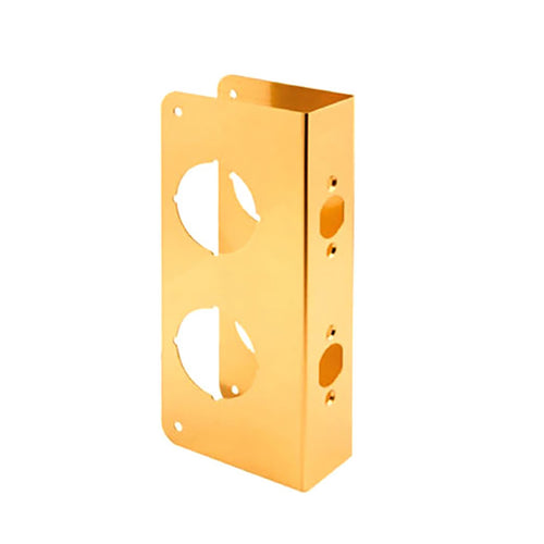 9 Inch Tall Combination Door Reinforcer - Polished Brass - 9 Inch Tall Combination Door Reinforcer - Polished Brass