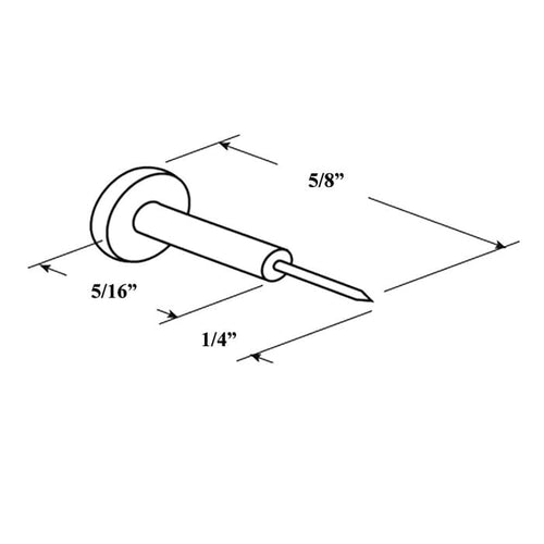 5/8 Inch Window Grid Retainer Pin - Clear Plastic - 5/8 Inch Window Grid Retainer Pin - Clear Plastic