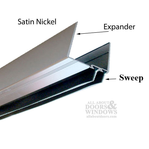 1-1/2 Inch Storm Door Expander w/ 2 Sweeps, 35-1/16 Inch Length - Satin Nickel - 1-1/2 Inch Storm Door Expander w/ 2 Sweeps, 35-1/16 Inch Length - Satin Nickel