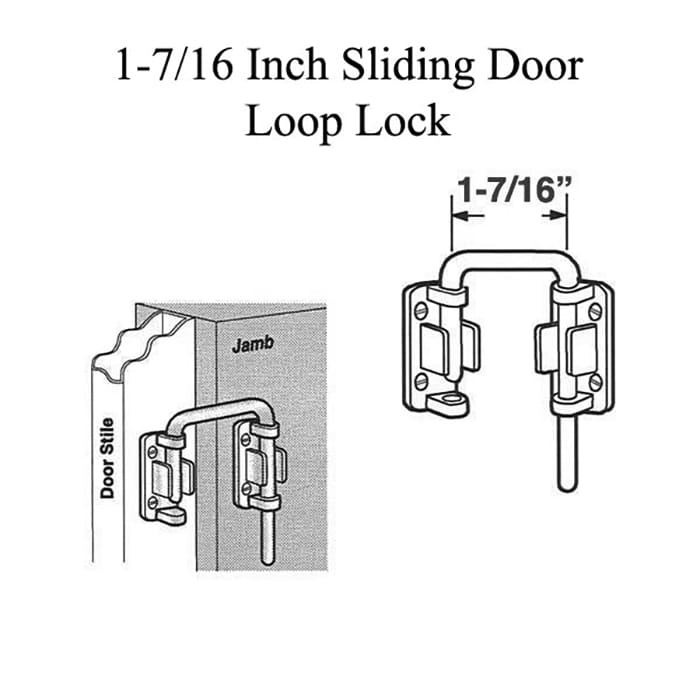 1-7/16 Inch Door Loop Lock - Nickel Plated - 1-7/16 Inch Door Loop Lock - Nickel Plated