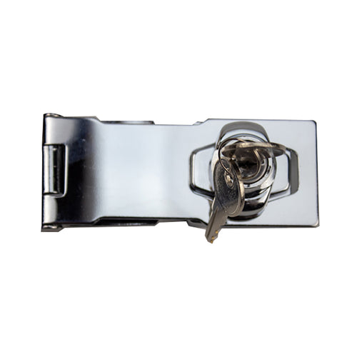 HASP hinge with keyed locking mechanism, Chrome Plated - HASP hinge with keyed locking mechanism, Chrome Plated