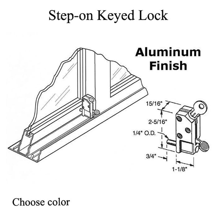 Patio Door Step-On Keyed Lock for Inside or Outside - Patio Door Step-On Keyed Lock for Inside or Outside