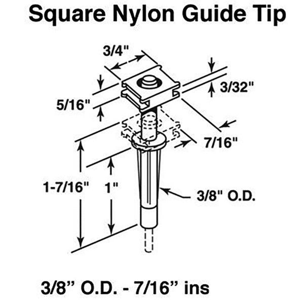 Alliance Square Guide, top Pivot, Wood bi-fold door - Sold Each - Alliance Square Guide, top Pivot, Wood bi-fold door - Sold Each