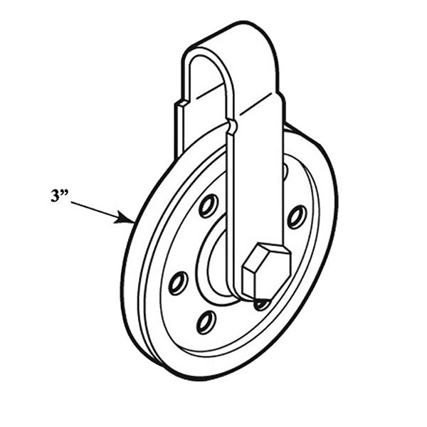 Steel Pulley Kit for Garage Doors - 3 Inch Wheel, Strap, and Axle Bolt - Steel Pulley Kit for Garage Doors - 3 Inch Wheel, Strap, and Axle Bolt