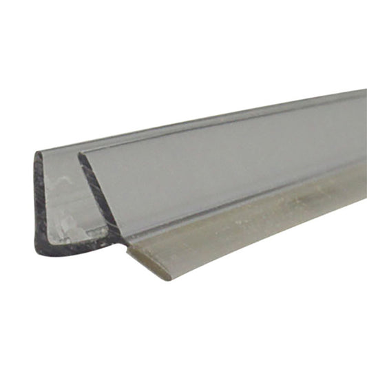 Co-Extruded Dual Durometer PVC Seal and Wipe for Shower Doors with 1/4" Thick Glass Clear Finish