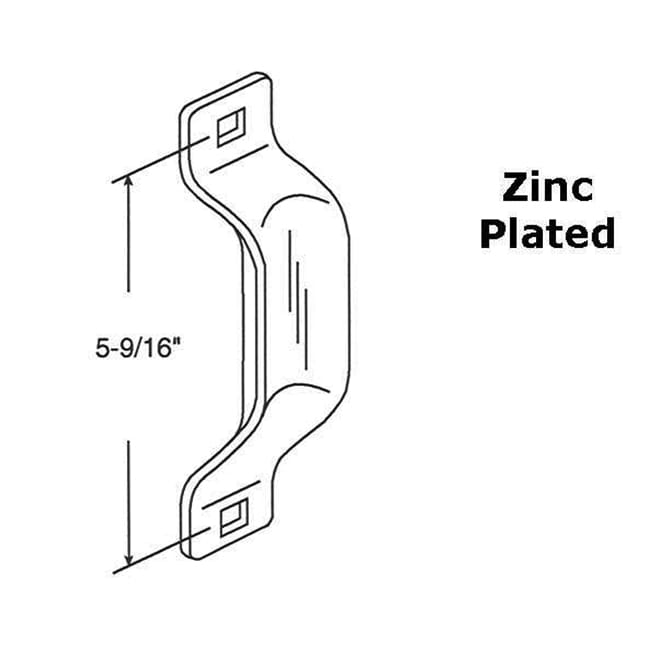 Discontinued - Garage door pull handle 5-9/16 - Bottom Lift - Zinc Plated - Discontinued - Garage door pull handle 5-9/16 - Bottom Lift - Zinc Plated