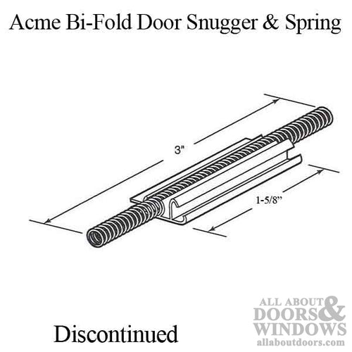 Discontinued - Snugger w/ spring, Acme 4408, Stanley 4 Door Bi-Fold Door 3 inch - Discontinued - Snugger w/ spring, Acme 4408, Stanley 4 Door Bi-Fold Door 3 inch
