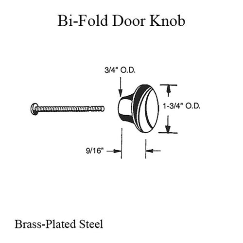 Knob for 1-3/4 Bi-Fold Door (Metal) - Acme No. 310 - Knob for 1-3/4 Bi-Fold Door (Metal) - Acme No. 310
