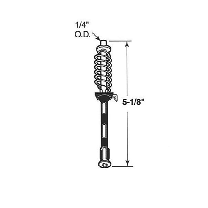 Floataway Top corner Pivot Rod, 1/4 Diameter, metal Bifold closet door hardware - Floataway Top corner Pivot Rod, 1/4 Diameter, metal Bifold closet door hardware