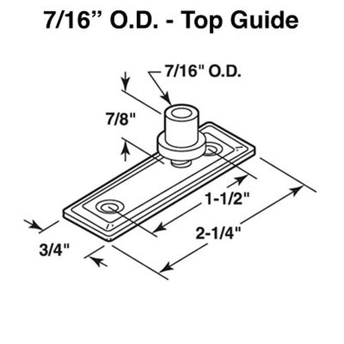 Top/Bottom Guide for Bi-folding Door, 7/16 Inch O.D - Top/Bottom Guide for Bi-folding Door, 7/16 Inch O.D